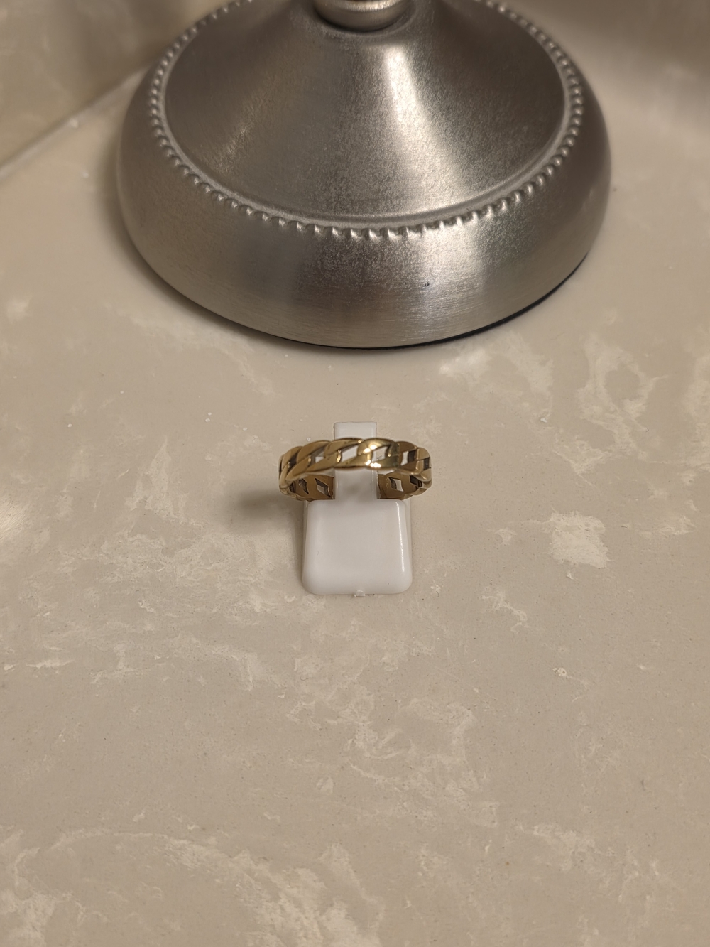 Men's Gold Plated Chain Link Ring Size 9